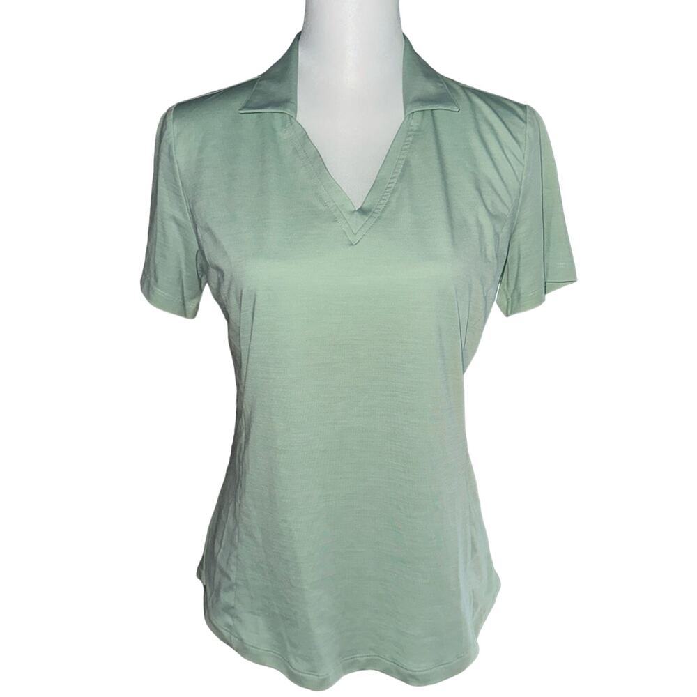 Lady Hagen Green V Neck Polo Size Small